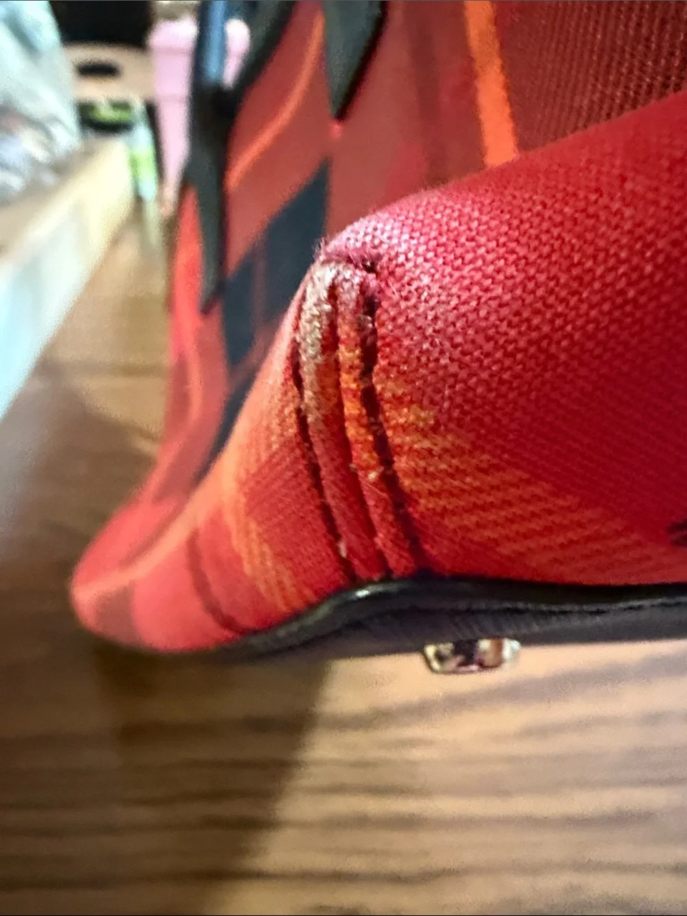 kate spade Red Plaid Top-Handle Satchel with COA